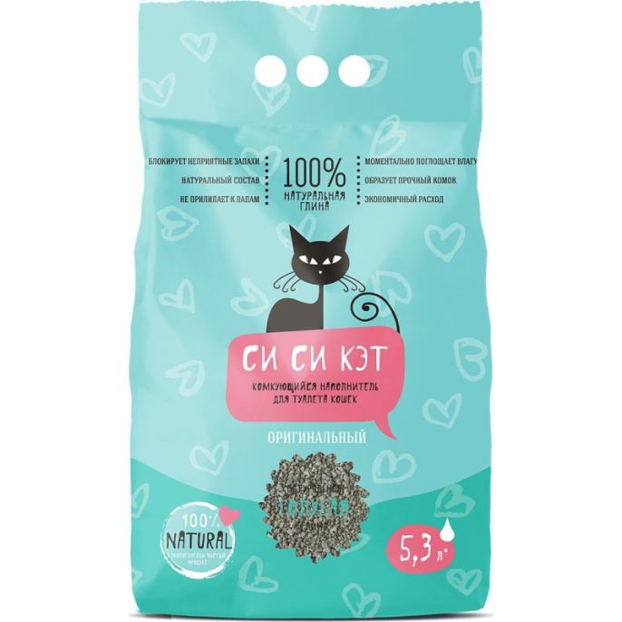 Бентонитовый наполнитель СиСиКэт оригинальный (3,3 кг (5.3 л))
