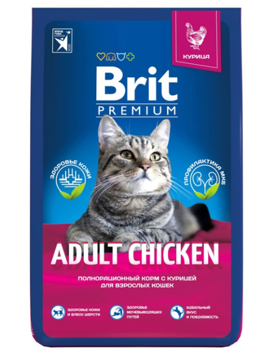 Сухой корм для кошек Brit Premium Cat Adult Chicken (курица) (8 кг)