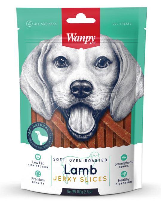 Лакомство для собак Wanpy Dog Соломка из мяса ягненка (100 гр)