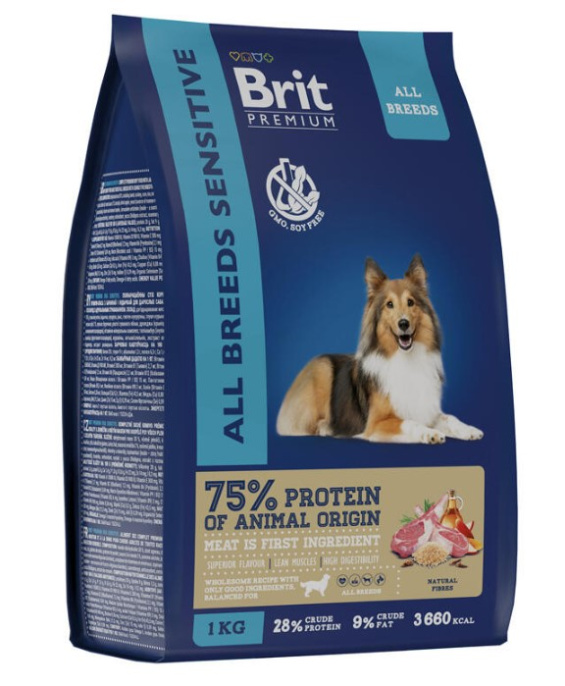 Сухой корм для собак Brit Premium Dog Sensitive (ягненок) (1 кг)