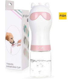 Поилка дорожная для животных FIDA (розовая)