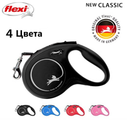 Поводок-рулетка Flexi NEW CLASSIC черный (лента)