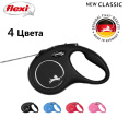 Поводок-рулетка Flexi NEW CLASSIC (трос) черный (M, до 20кг/5м)