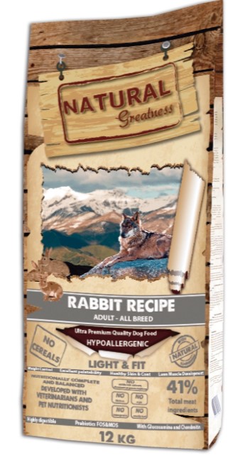 Сухой корм для собак Natural Greatness Rabbit Recipe Light & Fit Adult (кролик) (2 кг)