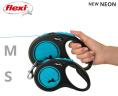 Поводок-рулетка Flexi Neon (лента) неоново-синий (S, 15кг/5м)
