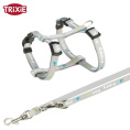 Шлея с поводком для щенков TRIXIE Junior (светло-серый) (S-M 23-34 см/8 мм)