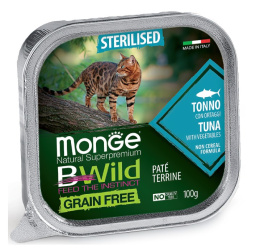 Паштет для кошек Monge Cat BWild Sterilised (тунец, овощи)