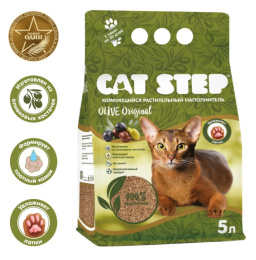 Cat Step Наполнитель комкующийся растительный Olive Original