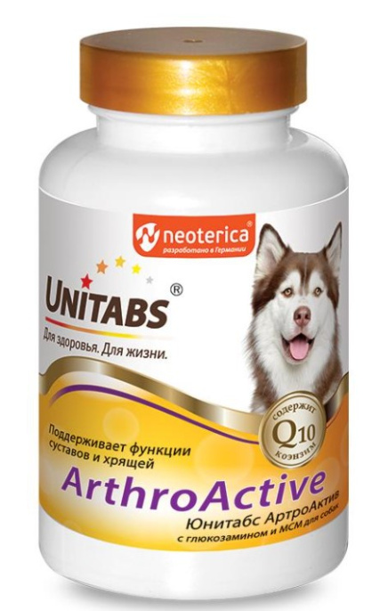 Кормовая добавка для собак Neoterica Unitabs ArthroActive с Q10 (100 таблеток)