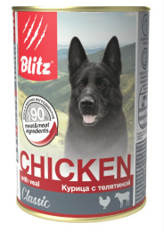 Консервы для собак Blitz Classic Dog (курица, телятина)
