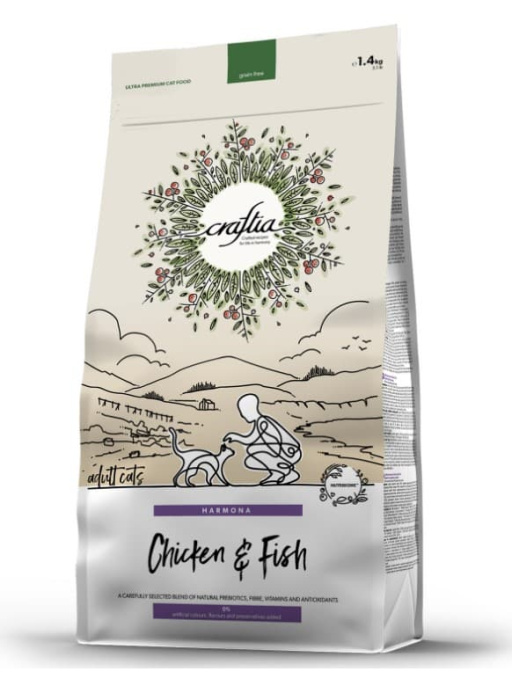 Сухой корм для кошек CRAFTIA HARMONA Adult Cat (курица, рыба)