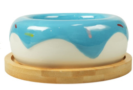 Миска Mr.Kranch Bamboo керамическая на бамбуковой подставке 250 мл