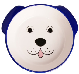 Миска для собак Mr.Kranch керамическая Мордочка собаки синяя