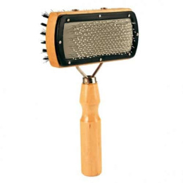 Мягкая двухсторонняя щетка-пуходерка TRIXIE