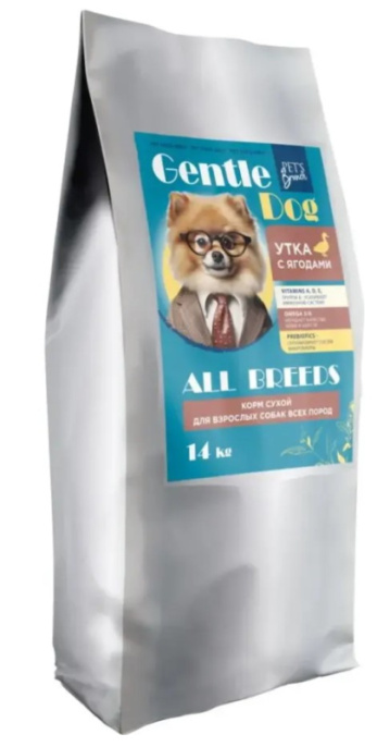 Сухой корм для собак Pet's Brunch Gentle Dog Adult All Breeds (утка, ягоды) (14 кг)