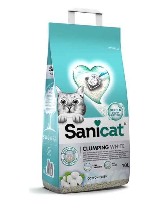 Наполнитель бентонитовый Sanicat Clumping White Rose (аромат розы) (10 л)