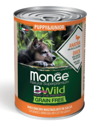 Консервы для щенков Monge BWild GF Puppy & Junior (утка)