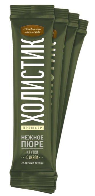 Деревенские лакомства для кошек Нежное пюре из утки с икрой летучей рыбы (40 гр.)