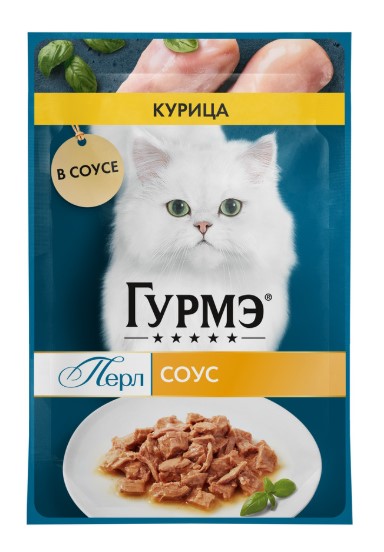 Влажный корм для кошек Гурмэ Перл нежное филе в соусе (курица) (75 гр)