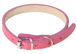 Ошейник для собак Mr.Kranch из натуральной кожи прямой розовый