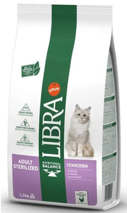 Сухой корм для кошек LIBRA STERILIZED Cat (курица) (1,5 кг)