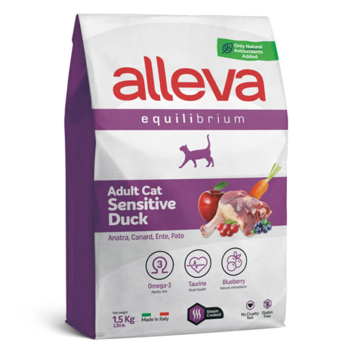 Сухой корм для кошек Alleva Equilibrium Adult Cat Sensitive Dark (утка) (400 гр.)