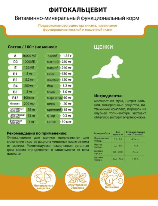 Фитокальцевит для щенков