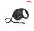 Поводок-рулетка Flexi BLACK DESIGN лента, зеленый (S,15кг/5м)