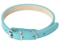 Ошейник для собак Mr.Kranch из натуральной кожи прямой бирюзовый (48-60 см)
