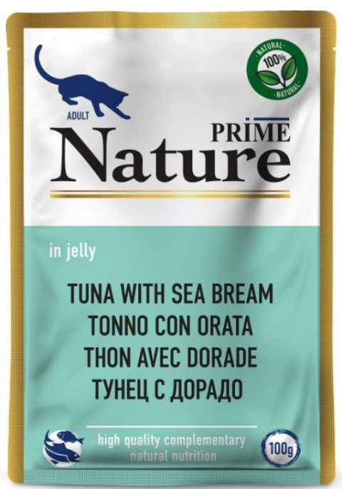 Влажный корм для кошек PRIME NATURE Adult Cat в желе (тунец, дорадо) (100 гр)