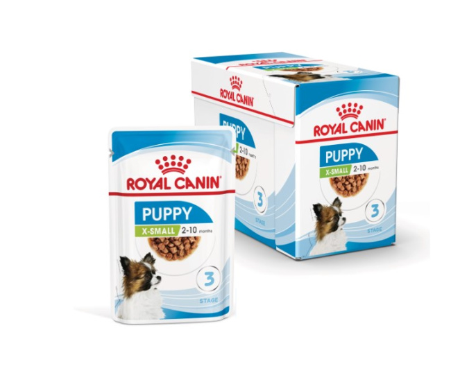 Влажный корм для щенков мелких пород Royal Canin X-Small Puppy (соус) (85 гр*12 шт)
