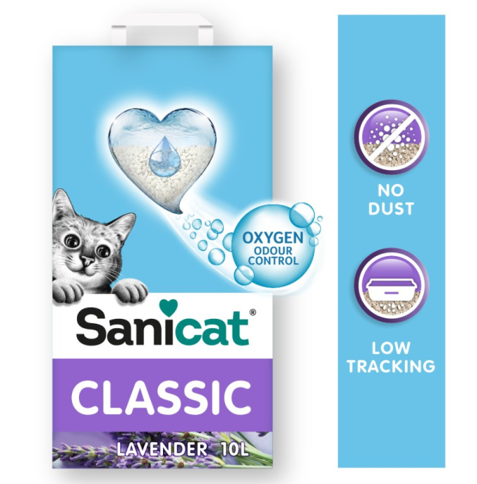 Наполнитель минеральный Sanicat Classic Lavander (лаванда) (10 л)