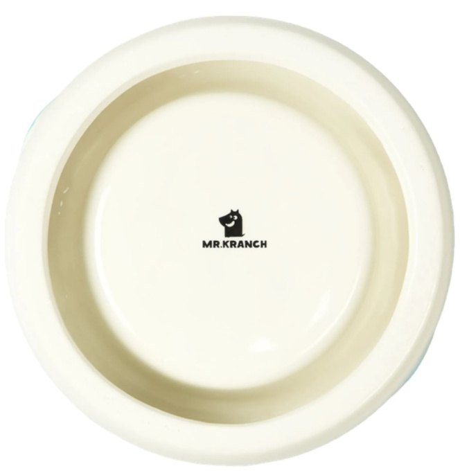 Миска Mr.Kranch Bamboo керамическая на бамбуковой подставке 250 мл (голубая)