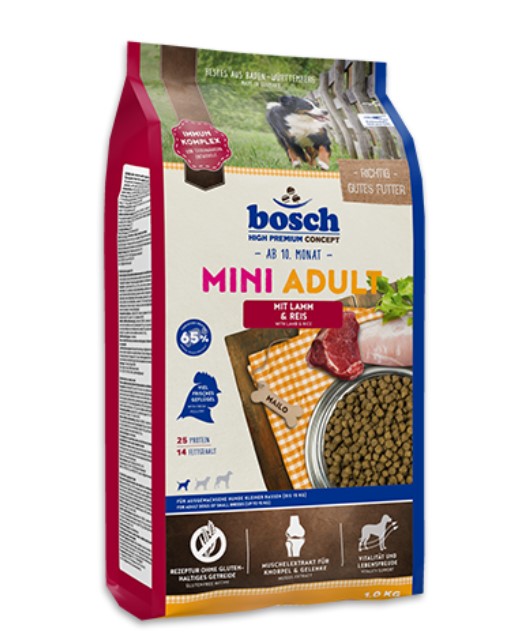 Сухой корм для собак мини пород Bosch Mini Adult (ягненок с рисом) (1 кг)