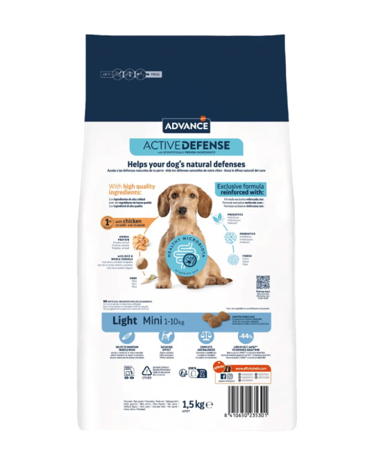 Сухой корм для собак Advance Dog Mini Light (курица) (1,5 кг)