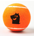 Игрушка для собак Mr.Kranch Теннисный мяч большой с пищалкой оранжевый (9 см)
