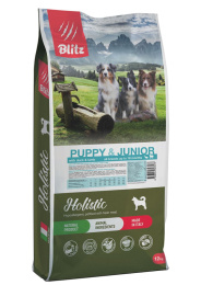 Сухой корм для щенков Blitz Holistic Puppy & Junior (утка, ягненок)