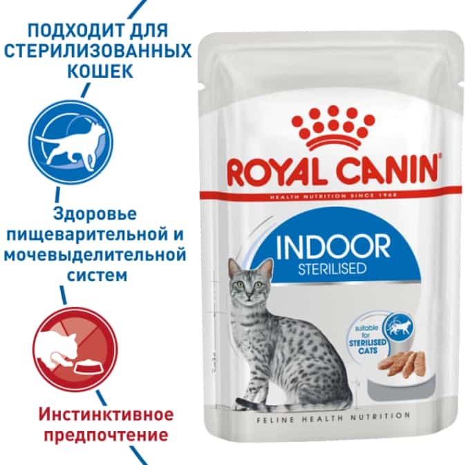 Влажный корм для кошек Royal Canin INDOOR STERILISED LOAF (паштет) (85 гр*12 шт)