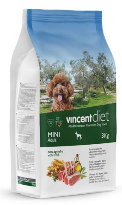 Сухой корм для собак мини пород Vincent Diet Adult Mini (ягненок) (3 кг)