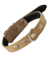 Ошейник кожаный двойной c украшением Gamma 25х580 мм (58 х 2.5 см)