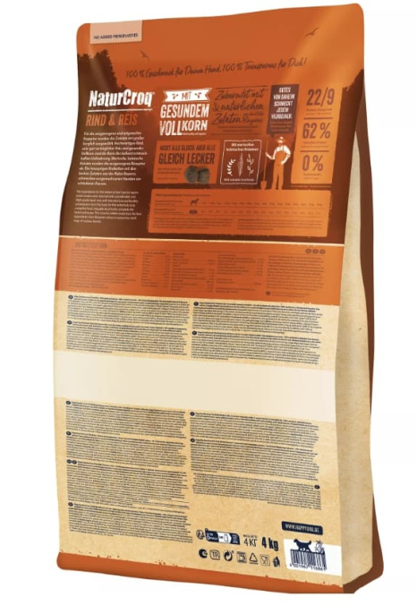 Сухой корм для собак HAPPY DOG Premium NaturCroq Rind&Reis (говядина, рис) (15 кг)