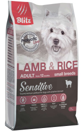 Сухой корм для собак Blitz Sensitive Adult Dog Small Breeds (ягненок, рис)