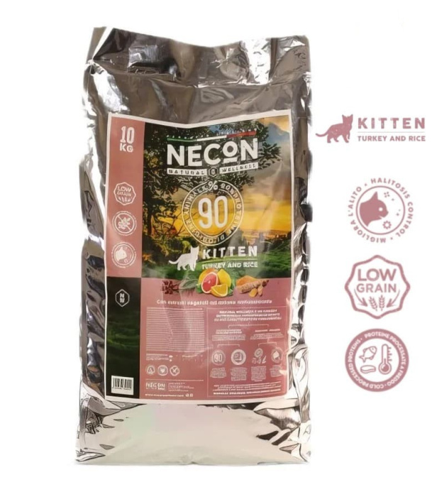 Сухой корм для котят Necon Natural Wellness Kitten (индейка, рис) (10 кг)