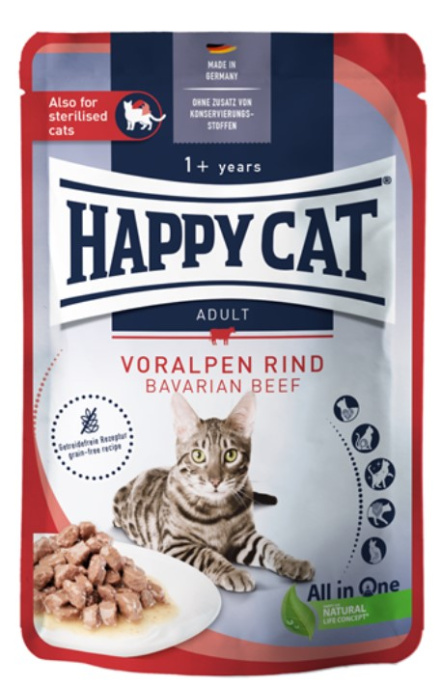 Влажный корм для кошек Happy Cat Culinary Meat in Sauce VoralpenRind Adult Cat кусочки в соусе (говя (85 гр)