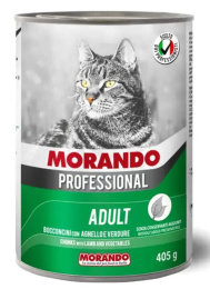 Консервы для кошек Morando Professional Adult Cat кусочки в соусе (ягнёнок, овощи)