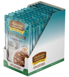 Влажный корм для кошек Деревенские лакомства Утка с лососем в нежном желе