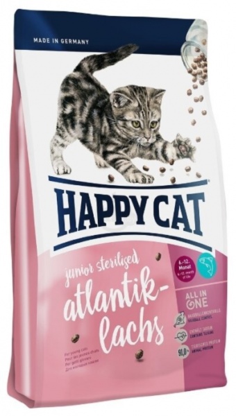 Сухой корм для кошек Happy Cat Junior Sterilised (атлантический лосось) (1,4 кг)