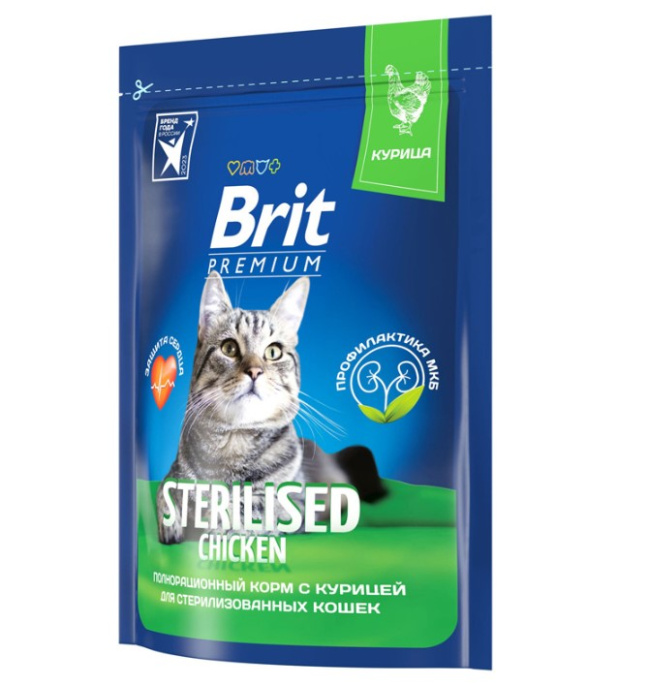 Сухой корм для кошек Brit Premium Cat Sterilised (курица) (400 гр.)