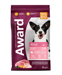 Сухой корм для щенков средних пород Award Puppy Medium (индейка, курица)