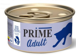 Консервы для кошек PRIME Adult Cat в собственном соку (тунец, тилапия, ананас)